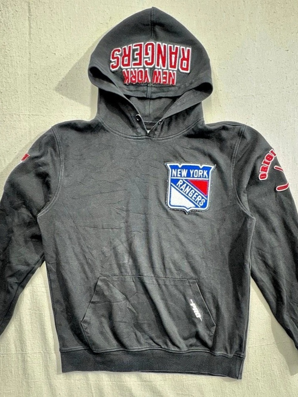 New York Rangers Pro Standard Hoodie NHL Patch Sweatshirt Men’s Medium x